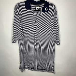 Footjoy Blue  Striped Golf Shirt Polo Sz L